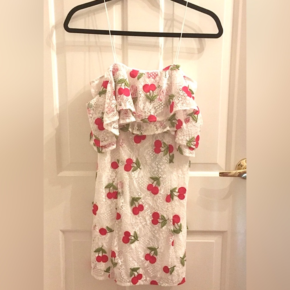 Show Me Your Mumu Rita Cherry Ruffle Lace Dress
